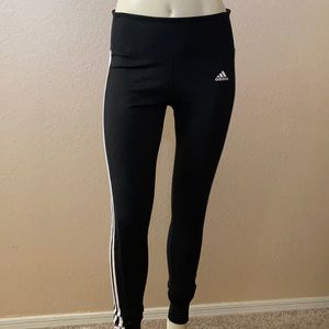 Adidas black with white side stripe leggings